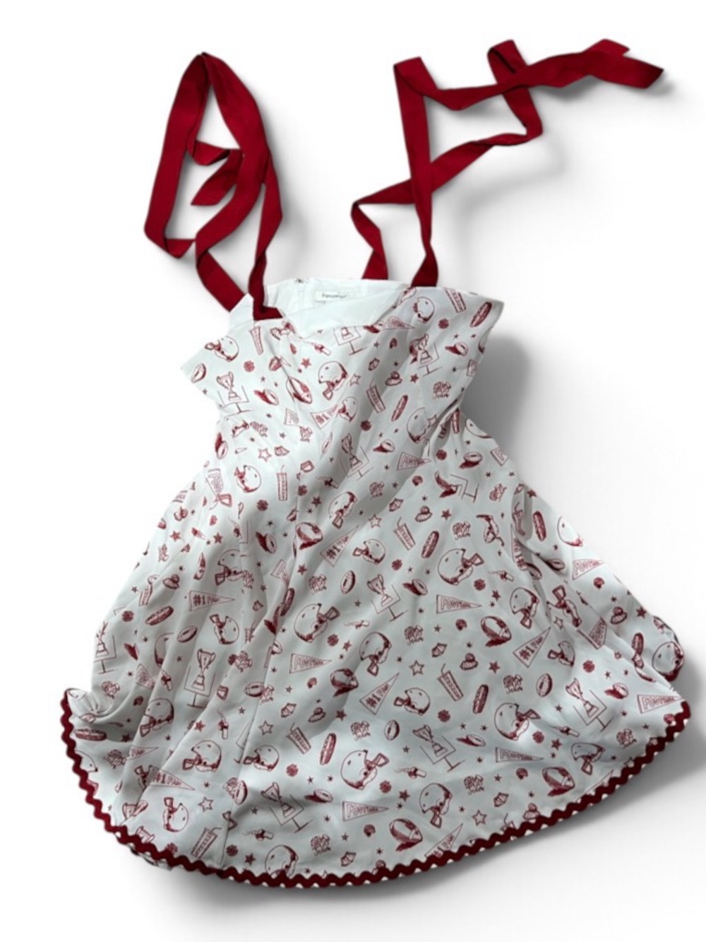 Francesca Red- White Football Game Day Dress M